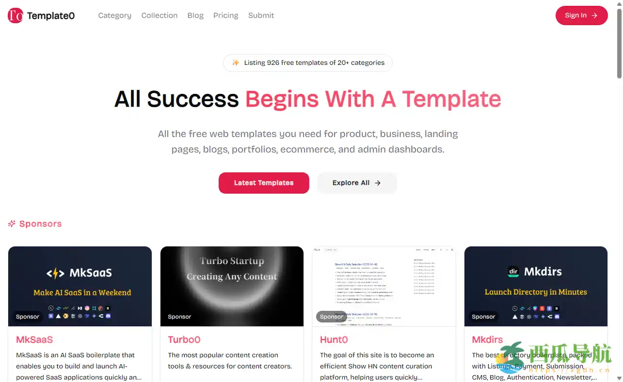 免费网页模板一站式精选平台:Template0 深度解析