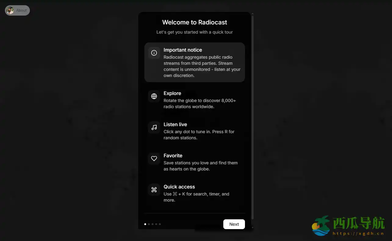 环游世界听电台的沉浸式体验平台:Radiocast 全球广播地图
