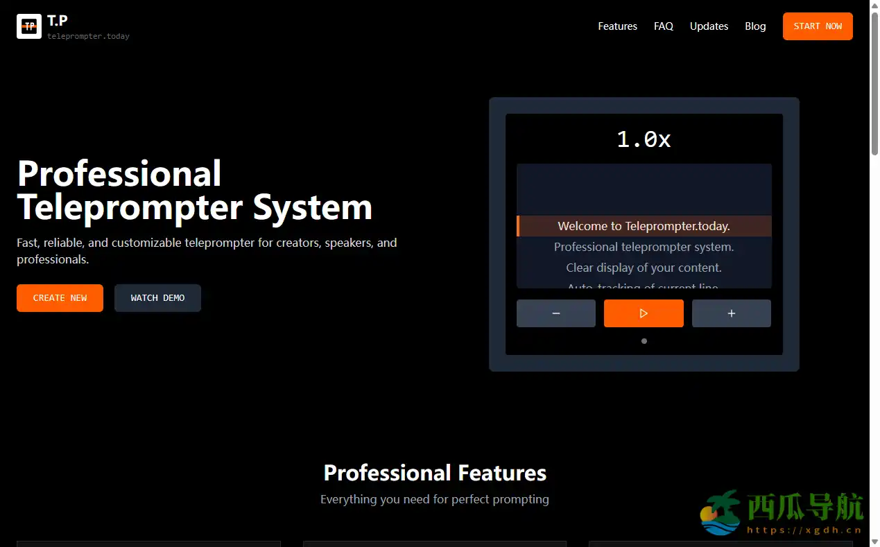 免费且专业的在线提词工具:TP(Teleprompter.today)