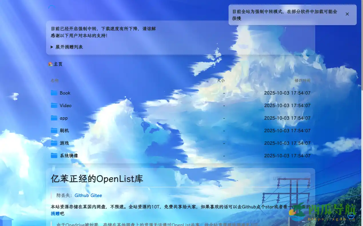 免费高速多源资源共享网盘:亿苯正经的Alist库