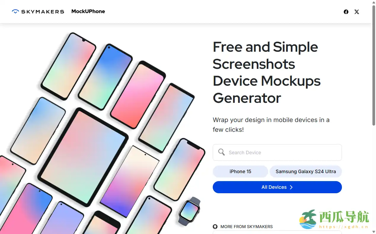 一键生成专业应用展示图的在线工具:MockUPhone