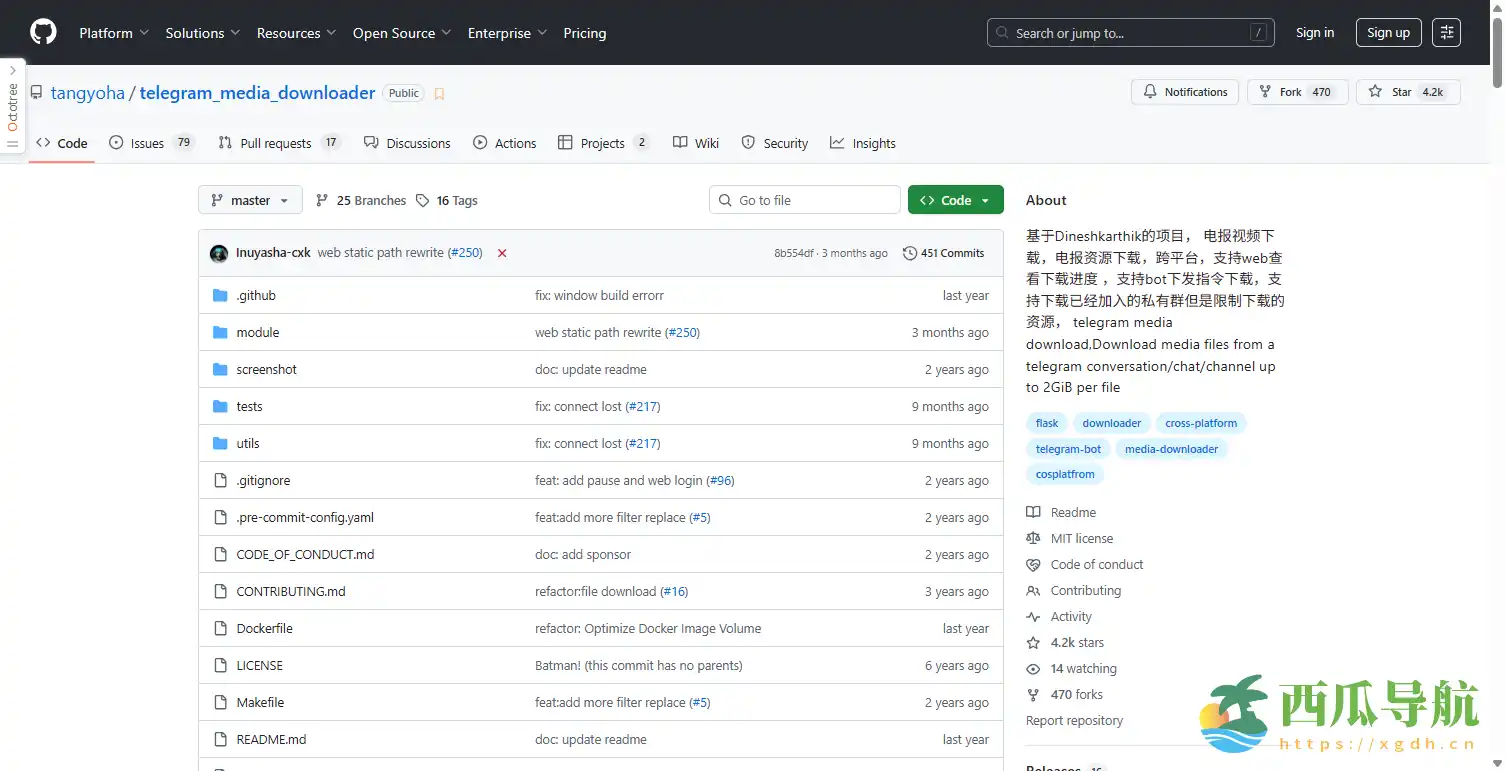 支持网页进度与 Bot 指令的电报资源下载工具:Telegram Media Downloader