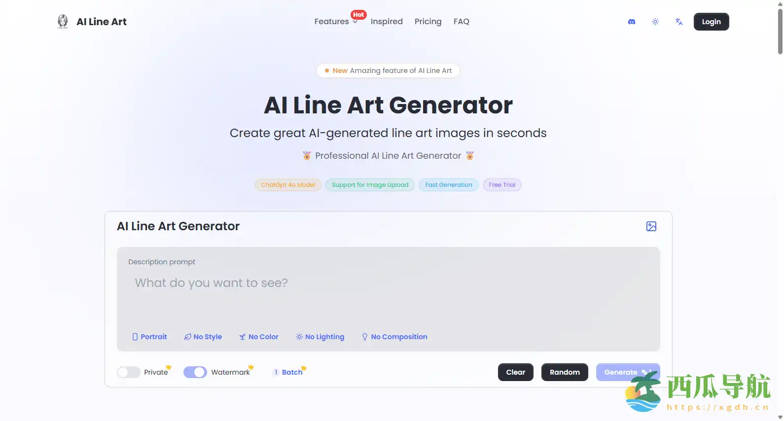 免费在线 AI 线稿生成平台:AI Line Art Generator