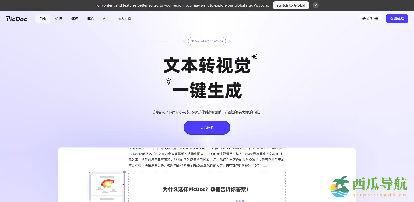 AI 驱动的文本可视化创作工具:PicDoc 秒级生成专业图表