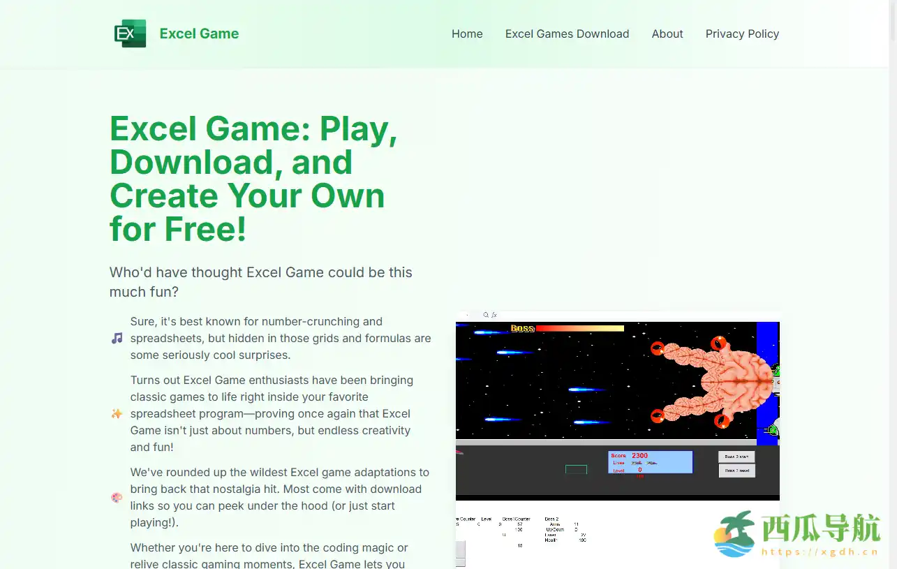 把电子表格变成游戏世界:Excel Game 免费下载与教程