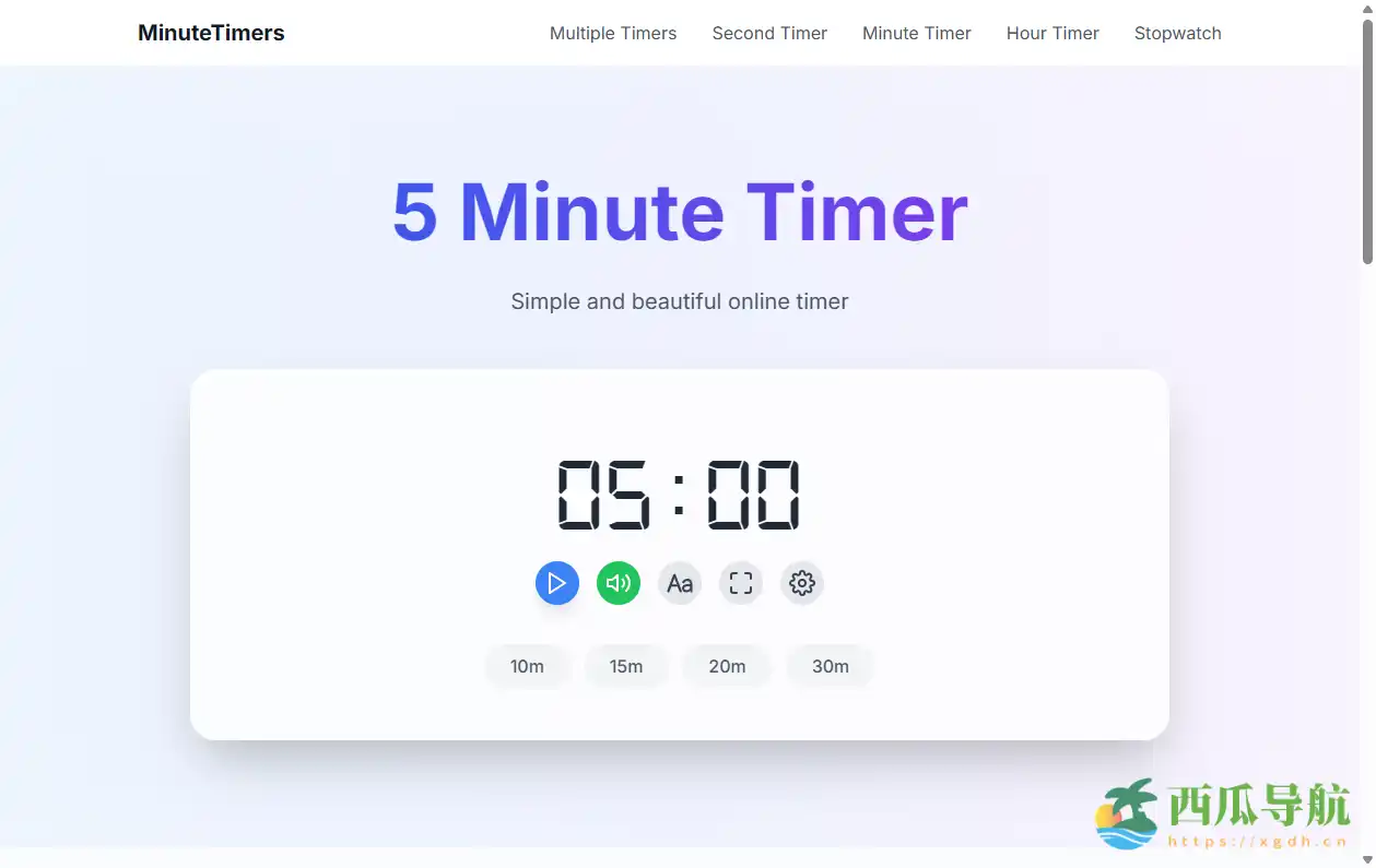 免费简约的多场景在线计时工具:MinuteTimers