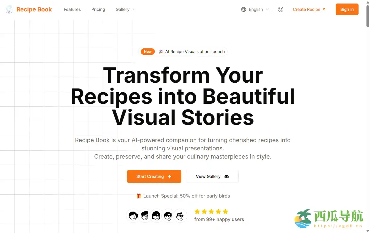 一键生成精美可视化菜谱:Recipe Book