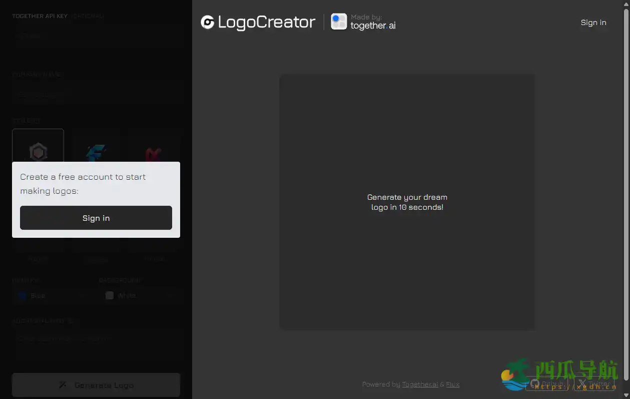 免费开源的 AI 徽标生成工具：LogoCreator