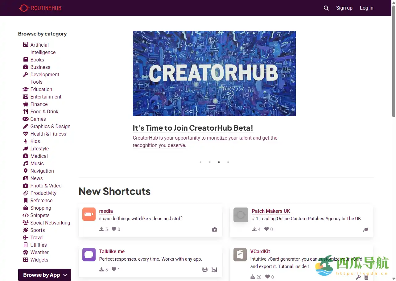全球热门苹果快捷指令分享与下载平台：RoutineHub