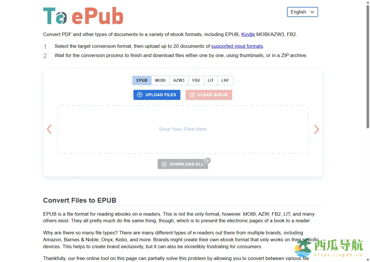免费多格式电子书转换工具：ToePub在线文档转换平台