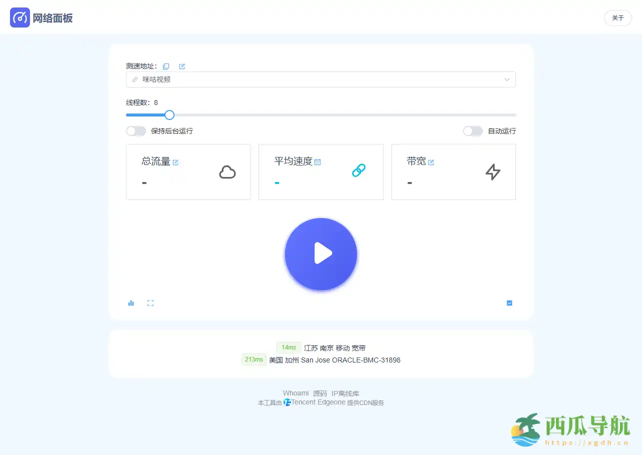 可自定义节点与多线程测速的网络测试工具：网络面板 NetworkPanel