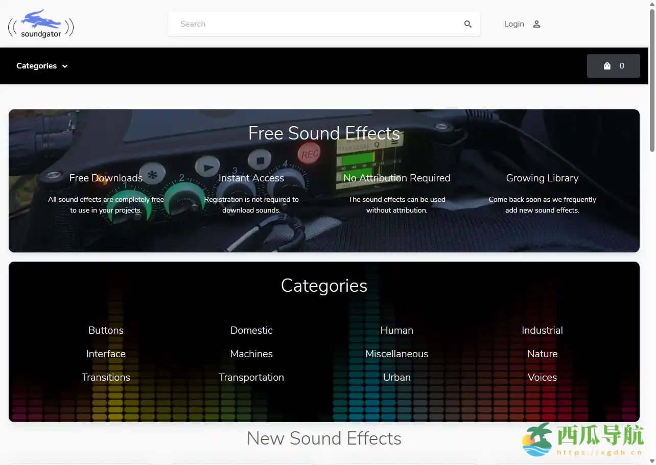 免费无版权音效素材下载平台：SoundGator