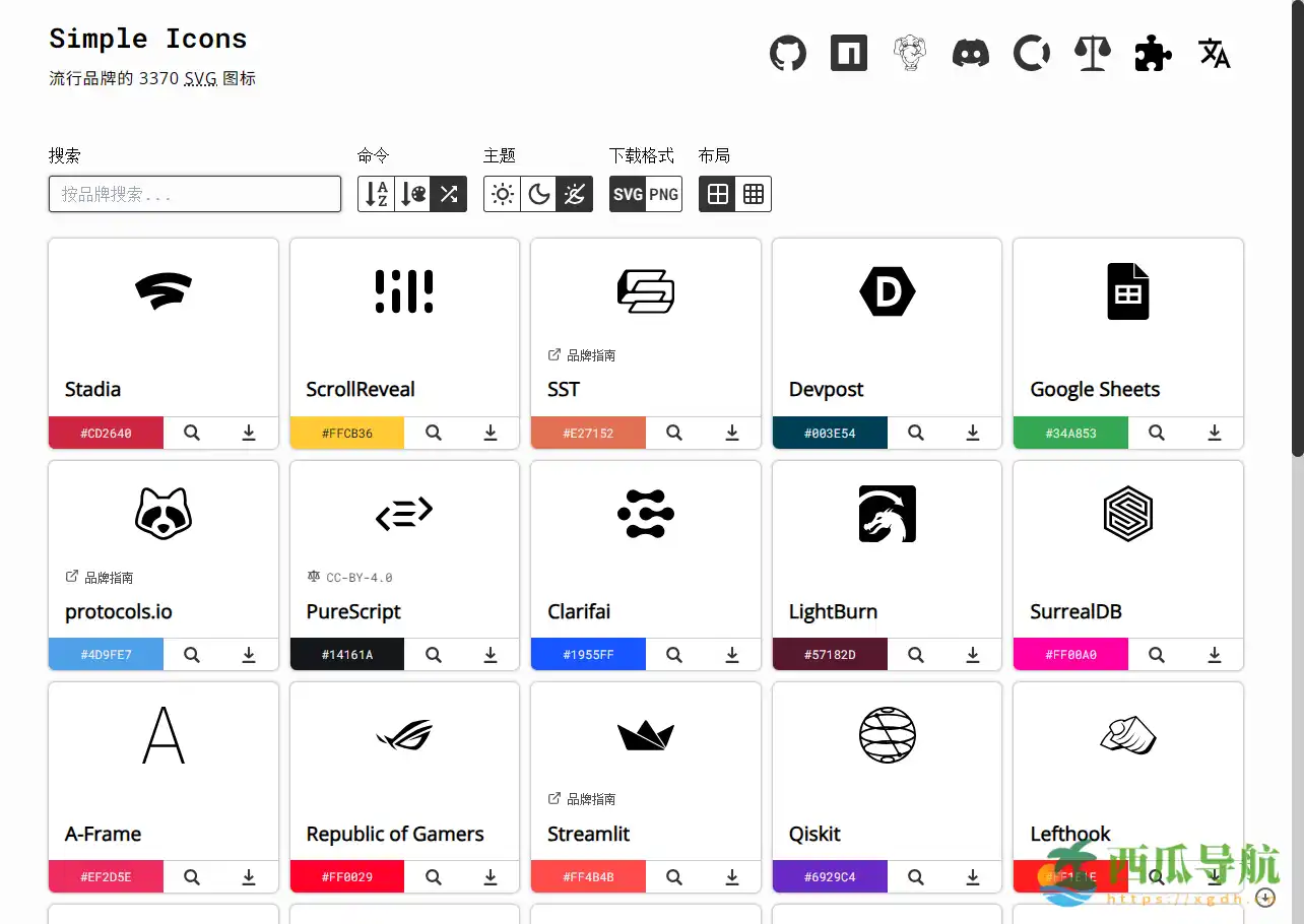 全球热门品牌免费SVG图标库：Simple Icons图标平台