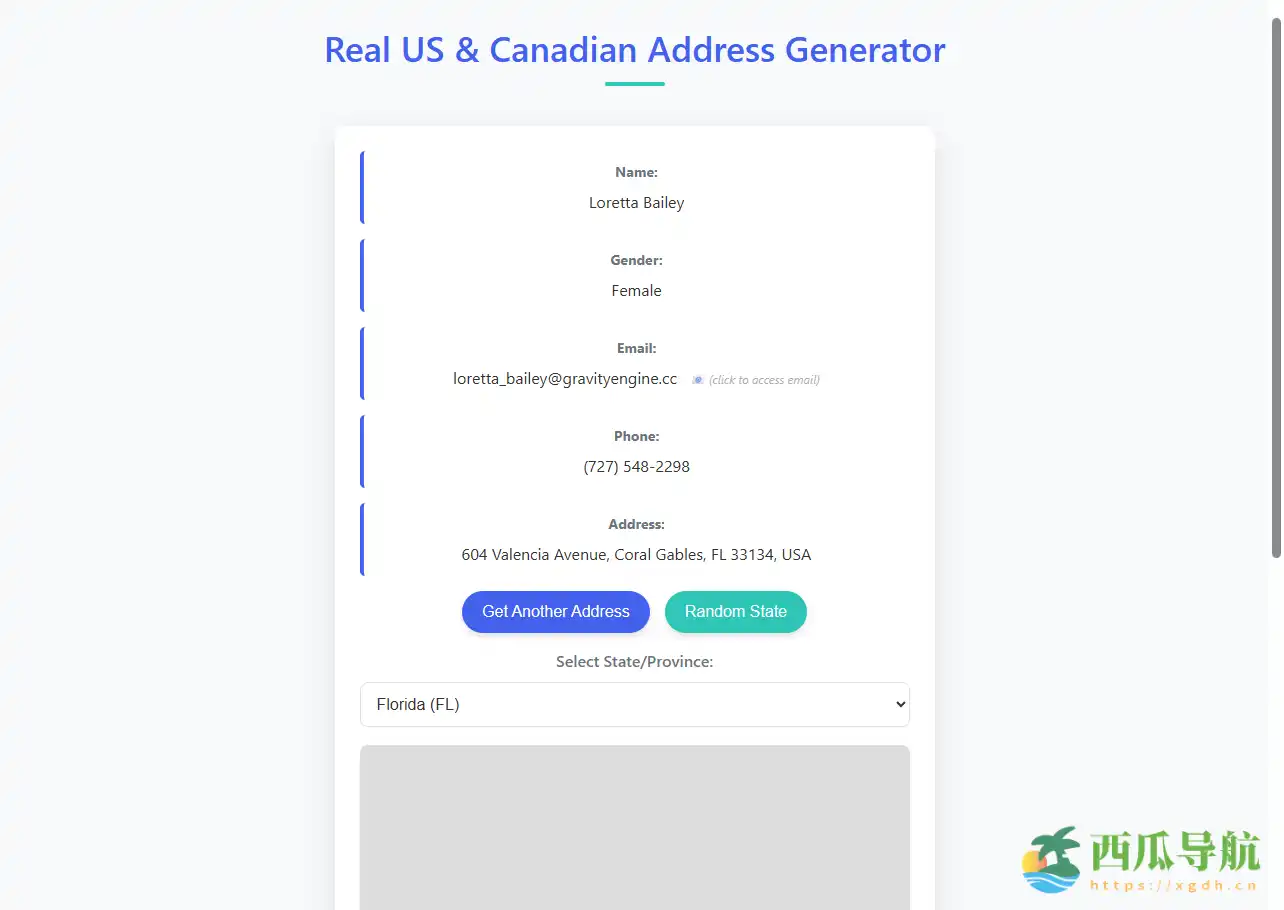 在线真实美国地址与信息生成工具：Real US Address Generator 地址生成器