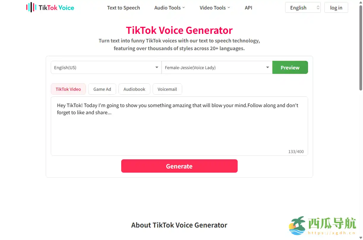 多语言 AI TikTok 配音生成工具：TikTok Voice