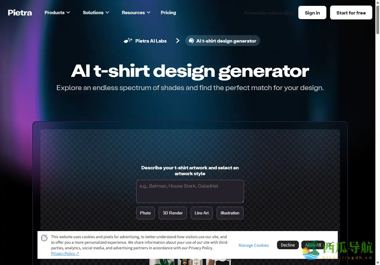在线AI定制T恤设计工具：AI T-Shirt Design Generator