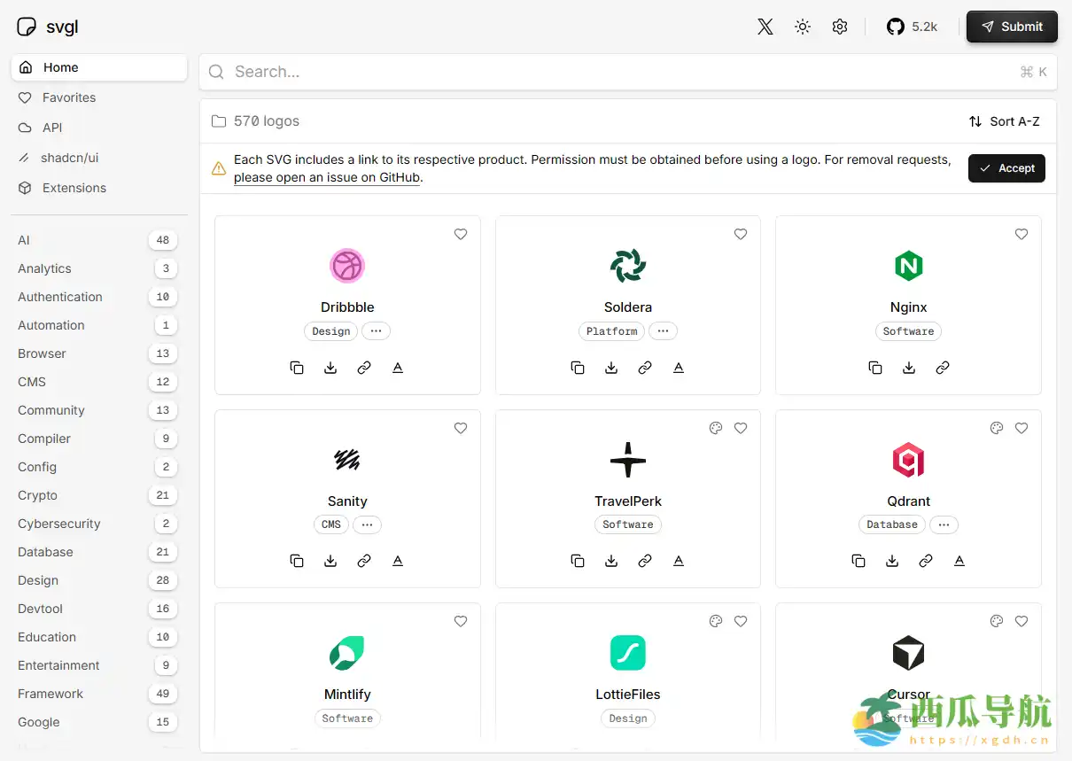 免费在线 SVG Logo 下载平台：Svgl 提供多领域矢量标识