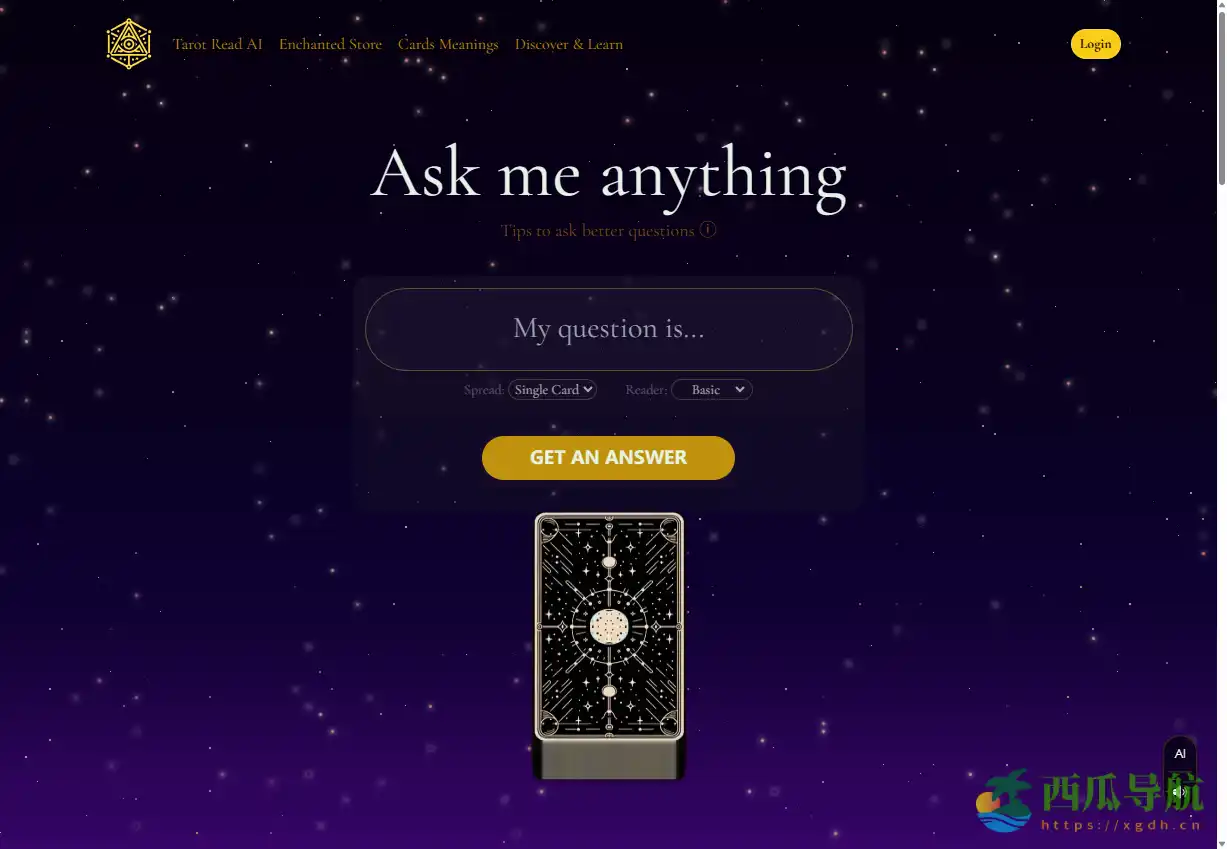 在线AI塔罗牌解读与个性化指导工具：Tarot Read AI