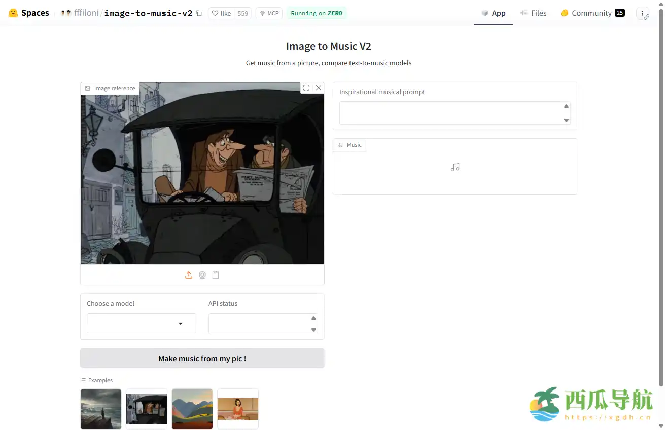AI图片生成背景音乐工具：Image to Music V2