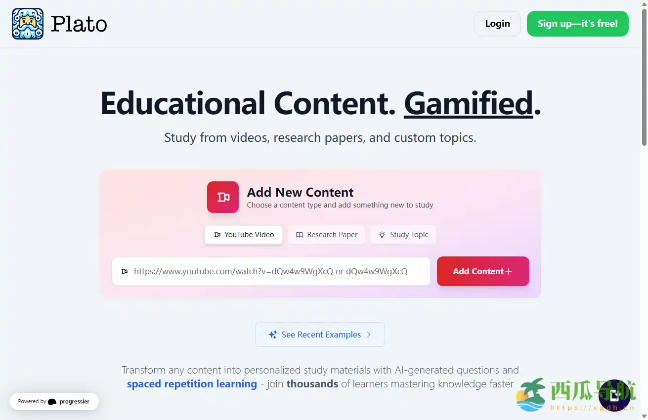 免费YouTube学习视频总结工具：Plato帮助用户高效记忆与理解