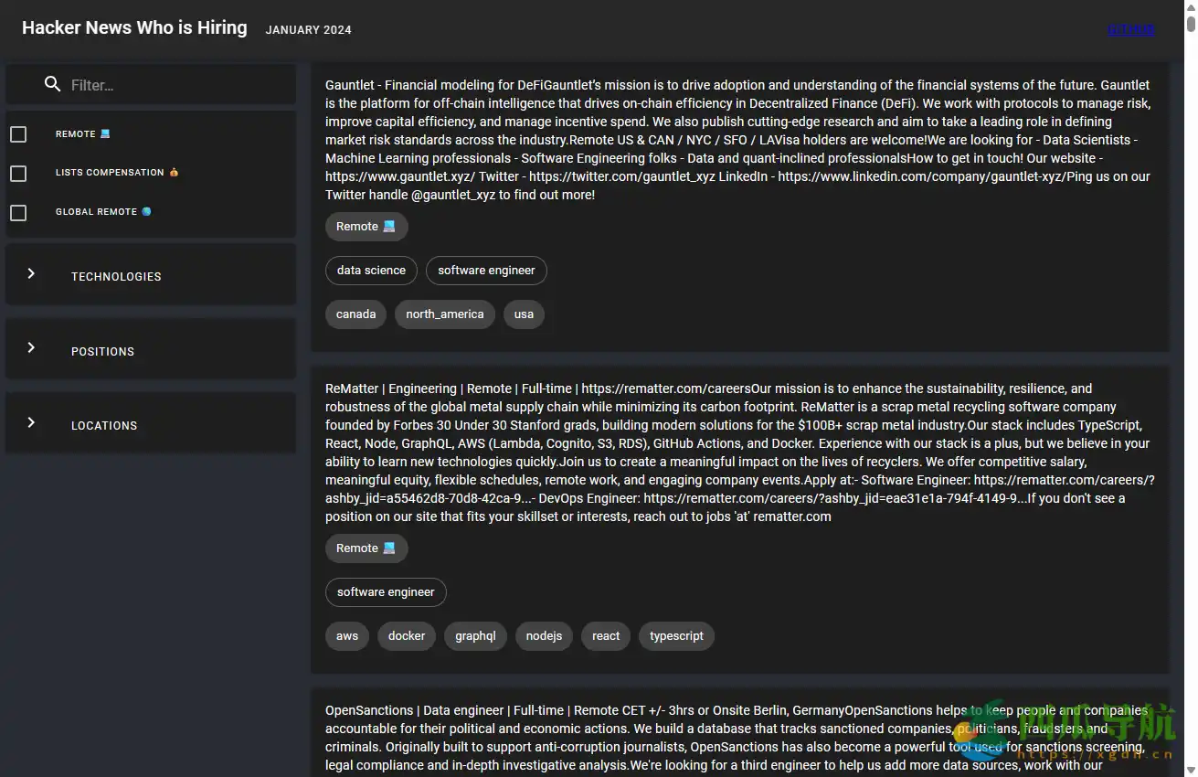 全球远程技术岗位信息汇总：Hacker News Who is Hiring