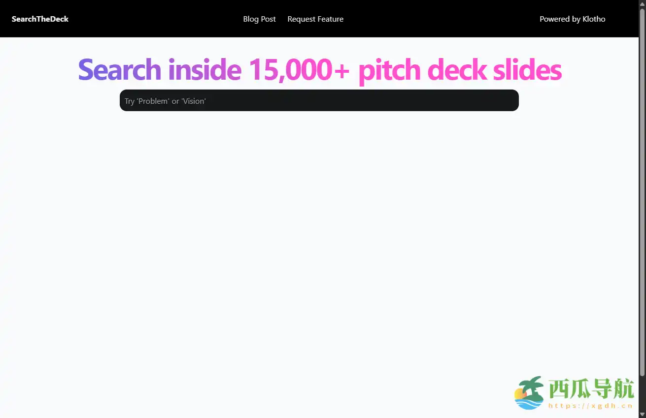 海量融资幻灯片搜索平台：Search The Deck快速查找Pitch Deck资源