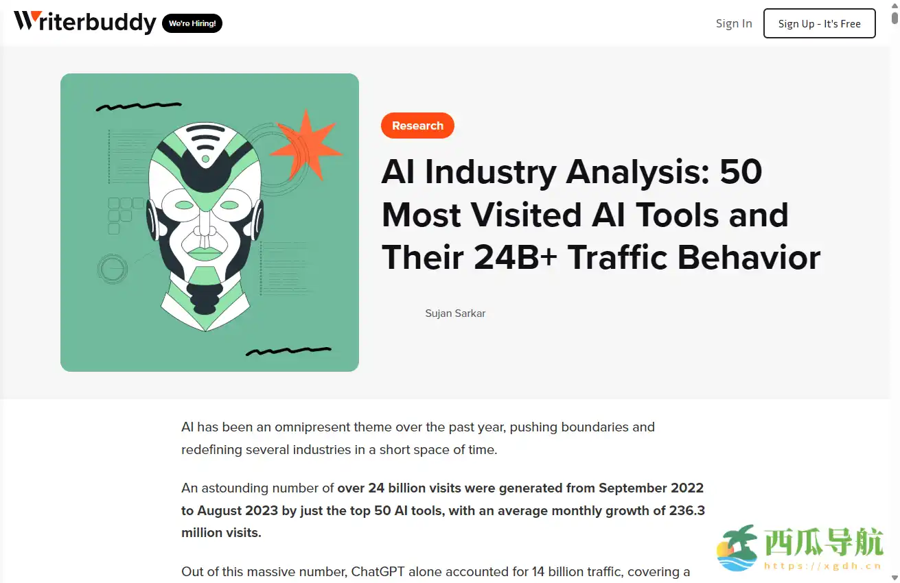 全球50大AI工具流量分析报告：AI Industry Analysis深度研究