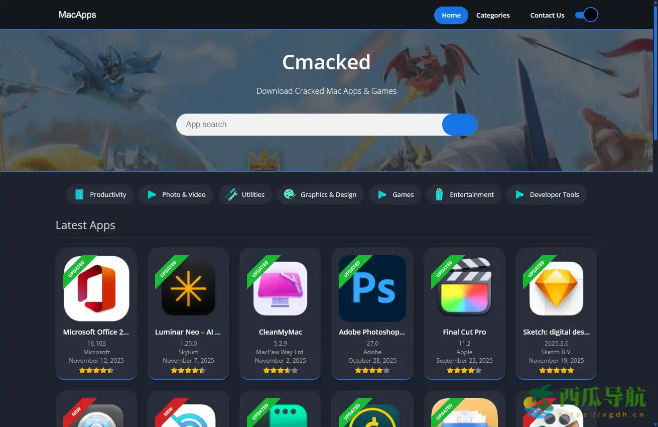 免费Mac软件下载与游戏资源平台：Cmacked