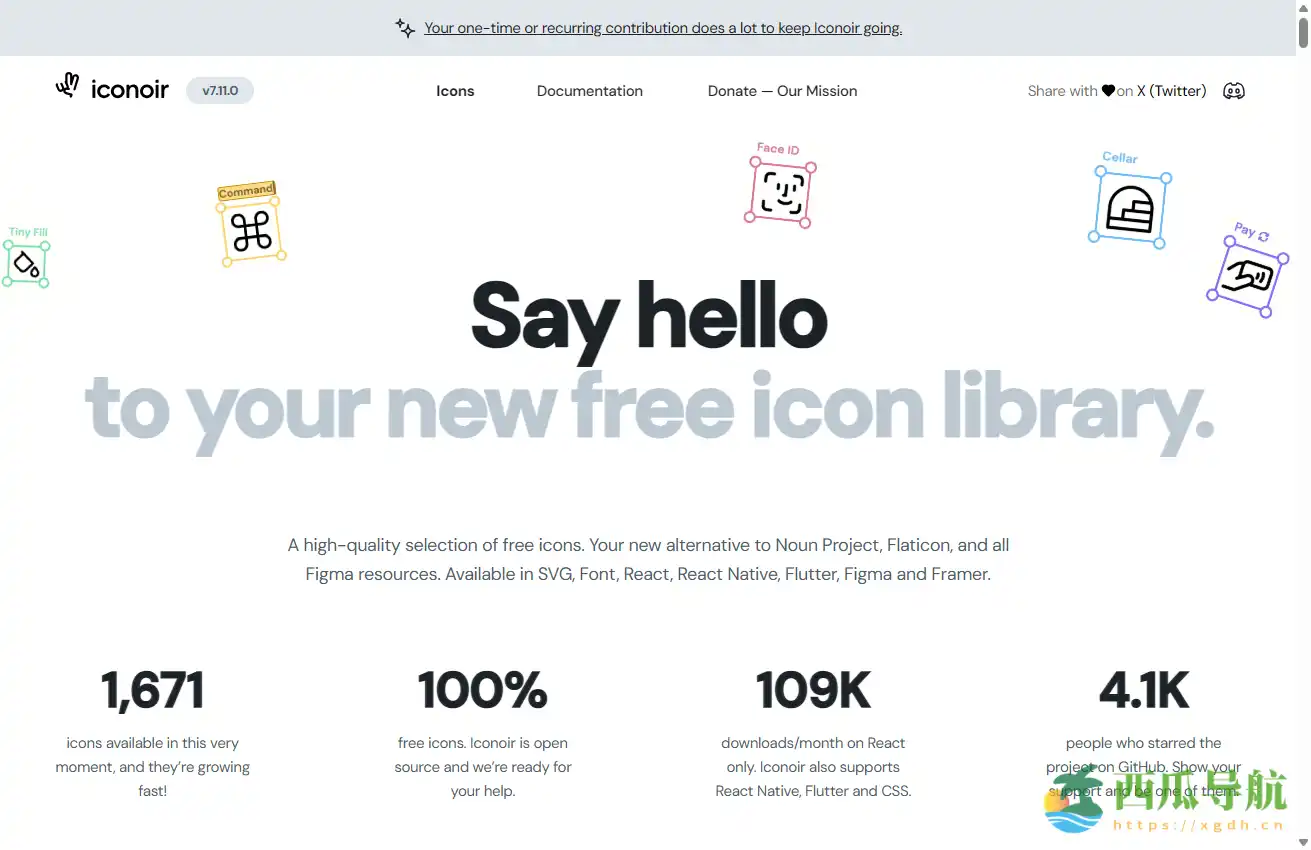 高品质免费开源SVG图标库：Iconoir