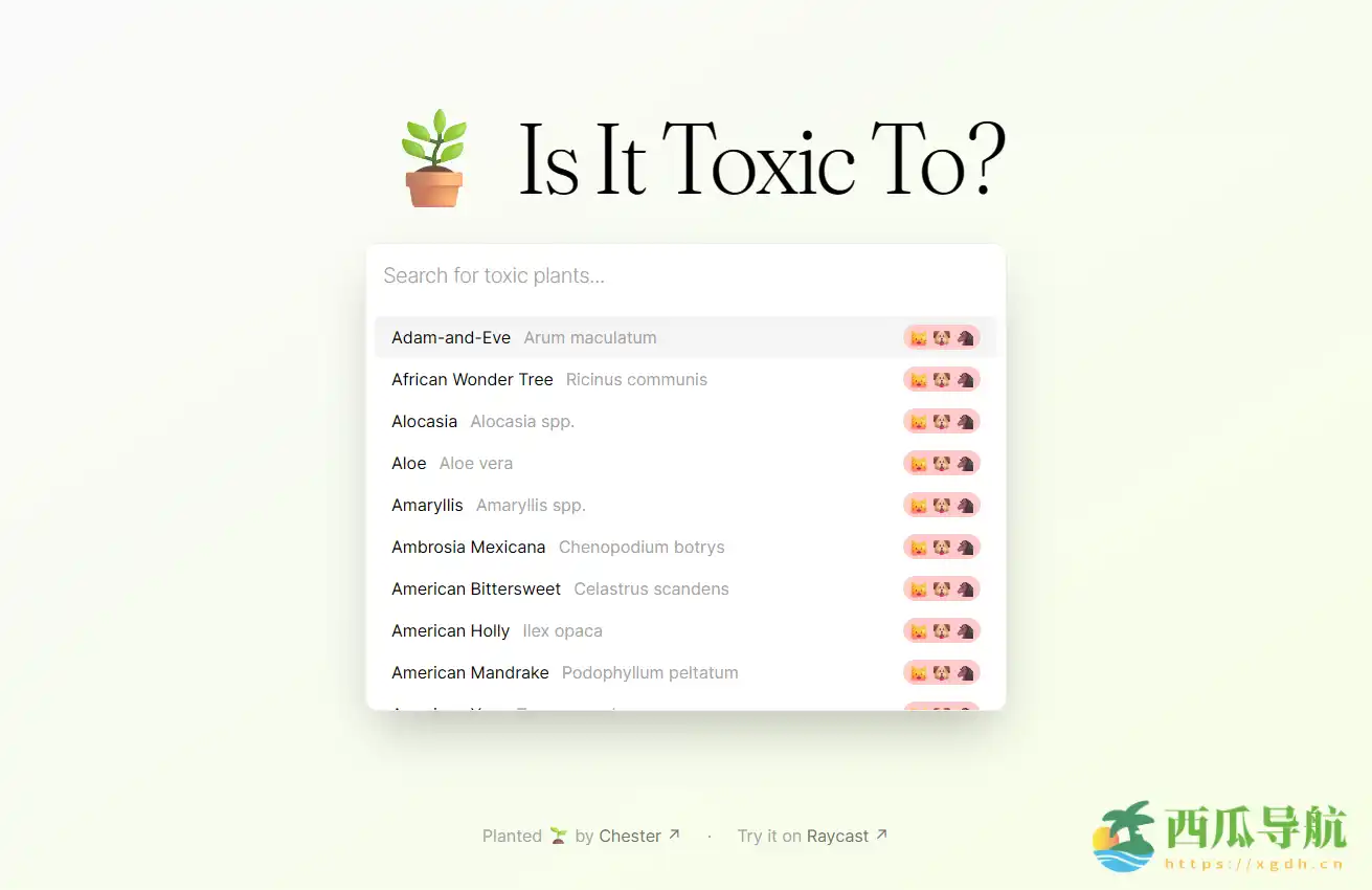 宠物安全植物查询工具：Is It Toxic To 帮助宠物主人识别有害植物