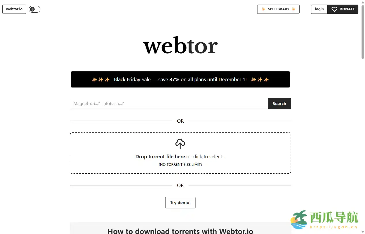 在线种子磁力在线播放与下载工具：Webtor