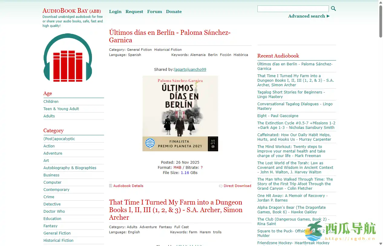 免费无删减英文有声读物下载平台：AudioBook Bay (ABB)