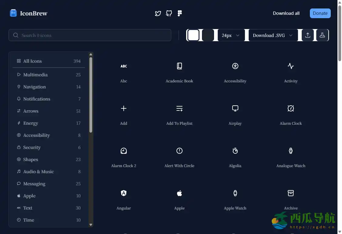 免费开源 SVG 图标下载与编辑平台：IconBrew