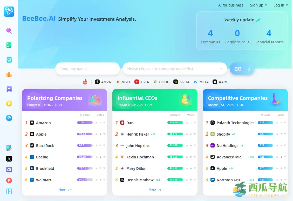 AI驱动的财报分析与投资洞察工具：BeeBee Ai