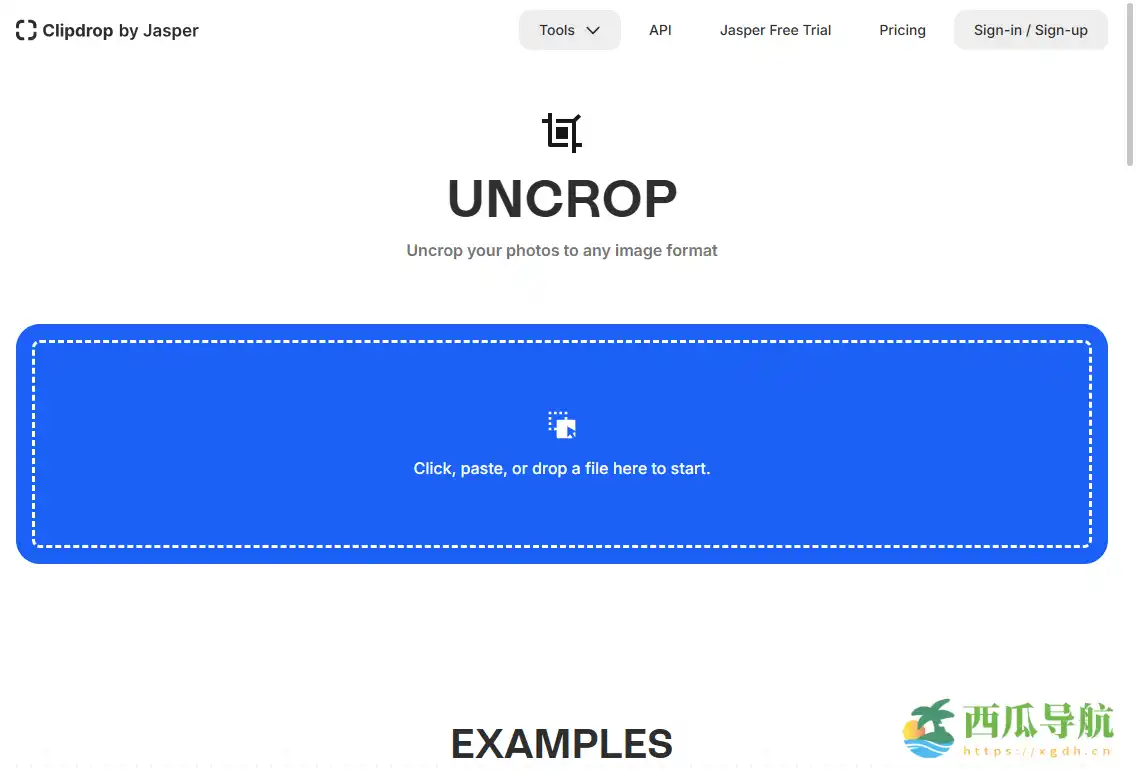 在线AI图像自动补全与扩展工具：Uncrop