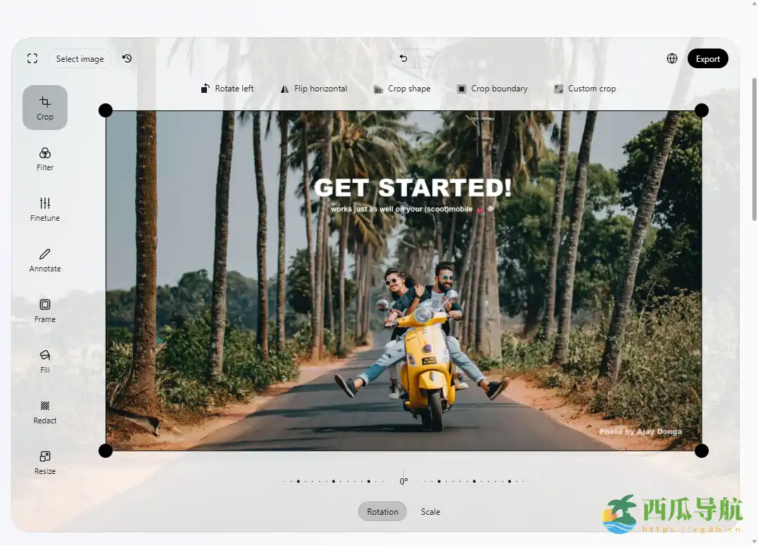 在线浏览器即用的全能照片编辑工具：Edit Photo