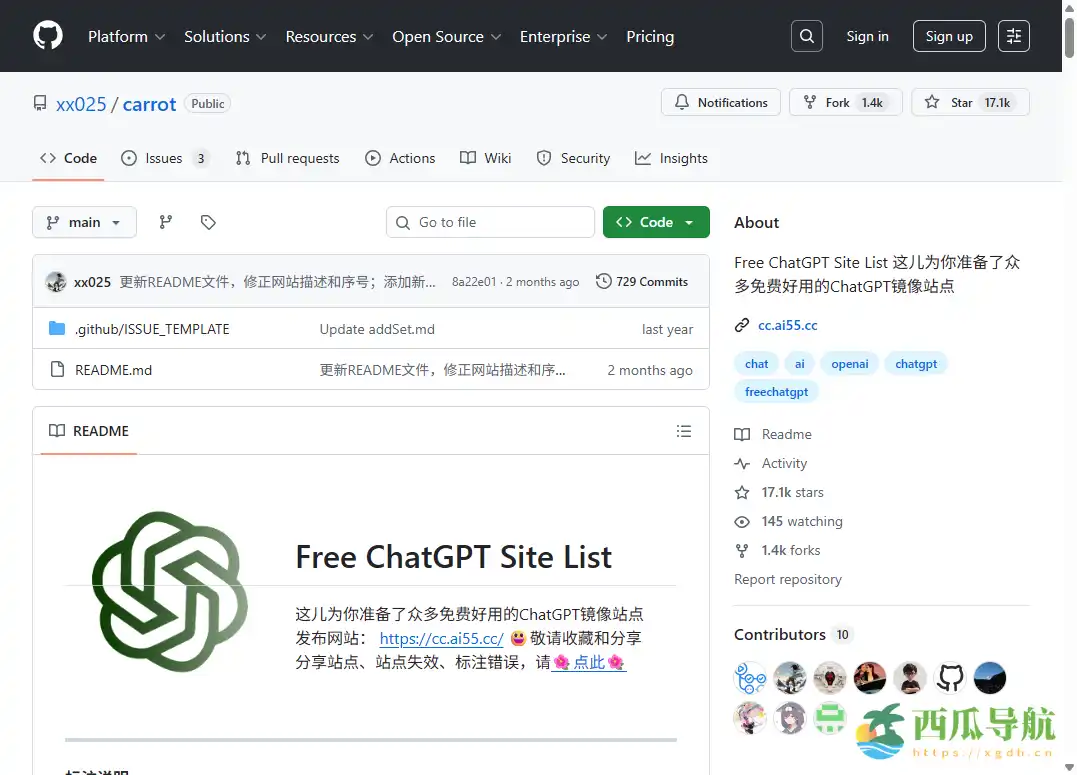 精选可用性标注的免费体验入口合集：Free ChatGPT Site List