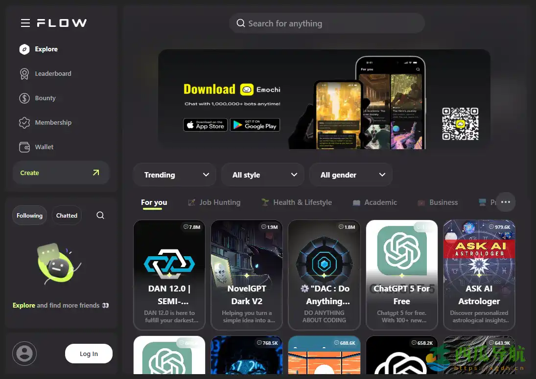 聚焦 ChatGPT 提示词分享与应用学习的平台：FlowGPT