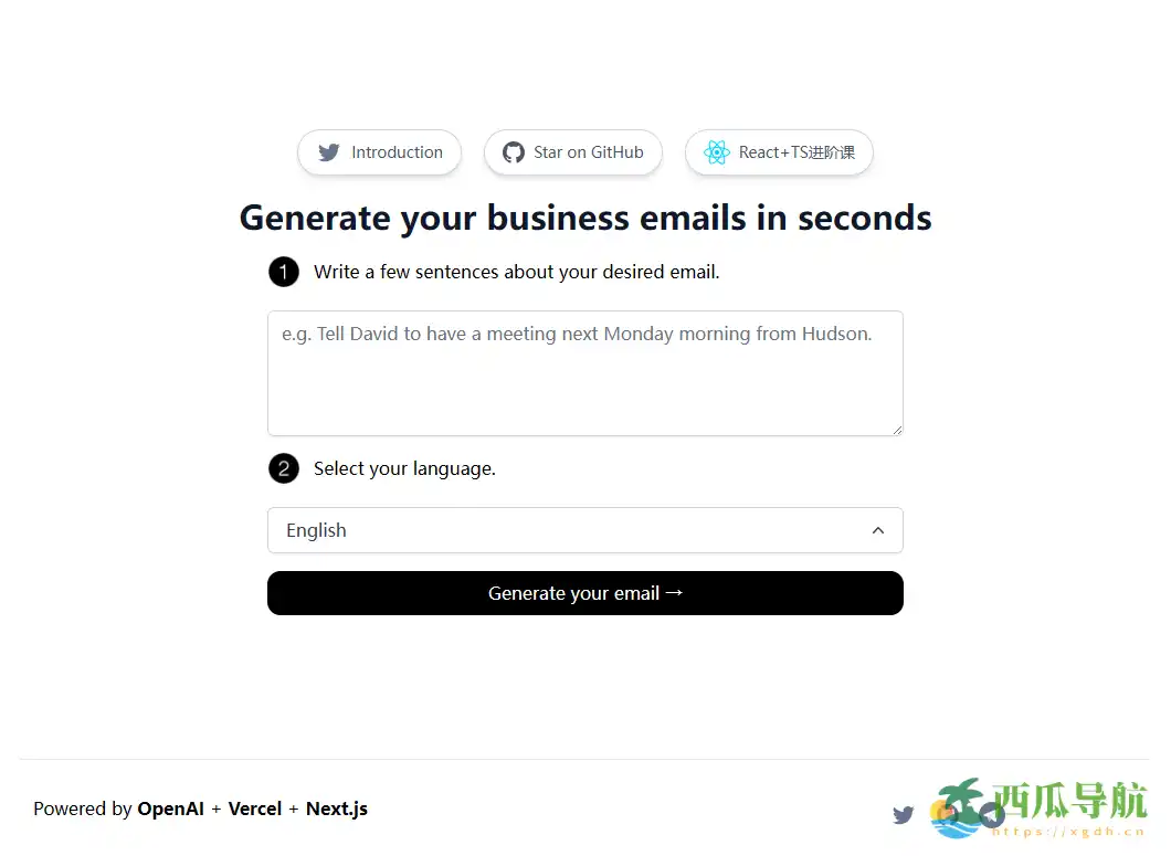 辅助快速撰写多语言商务邮件的 AI 工具：Email Generator