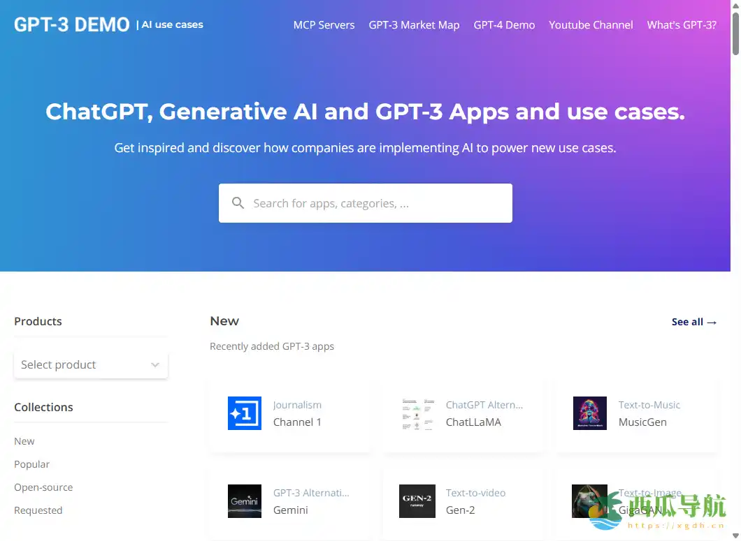 GPT-3 应用案例展示平台：GPT-3 DEMO