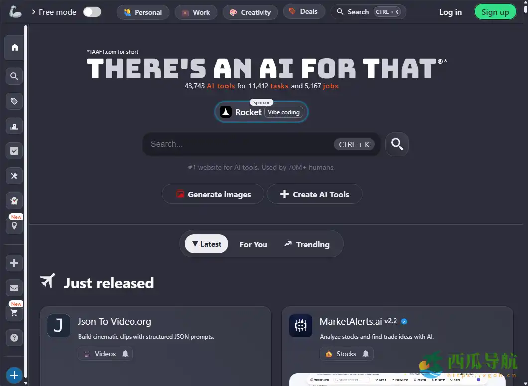 按时间线与分类整理的 AI 工具发现平台：THERE IS AN AI FOR THAT 人工智能工具列表
