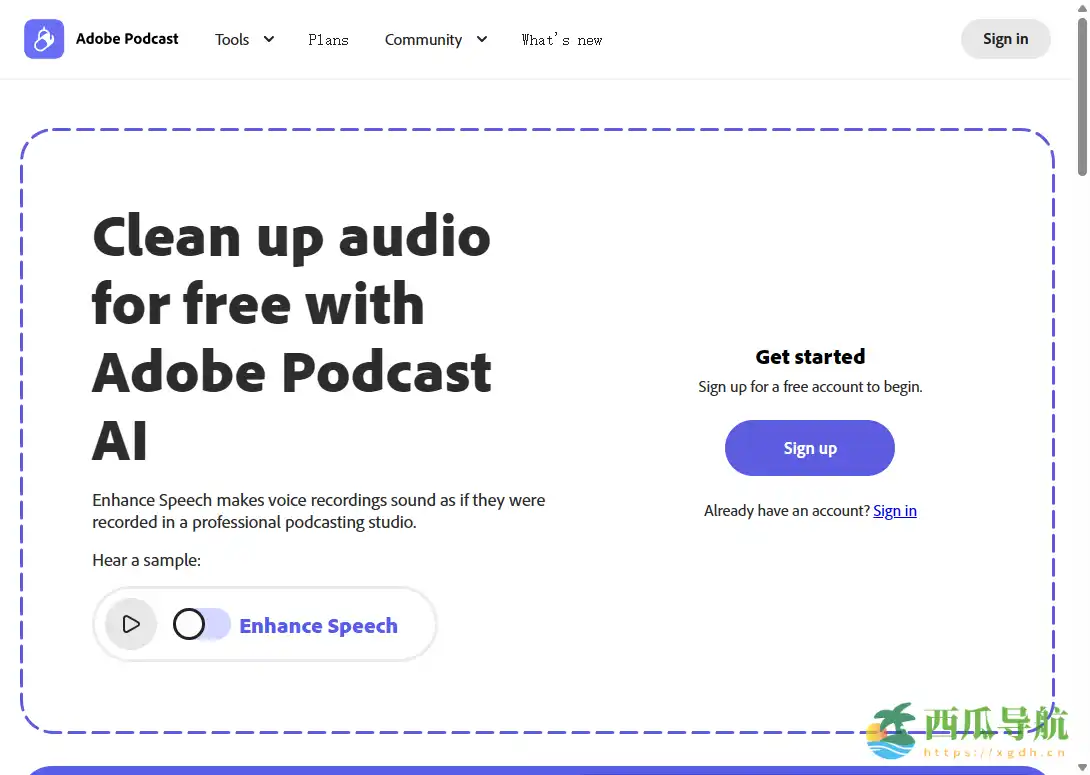 提升口语录音清晰度的 AI 音频处理工具：Adobe Podcast