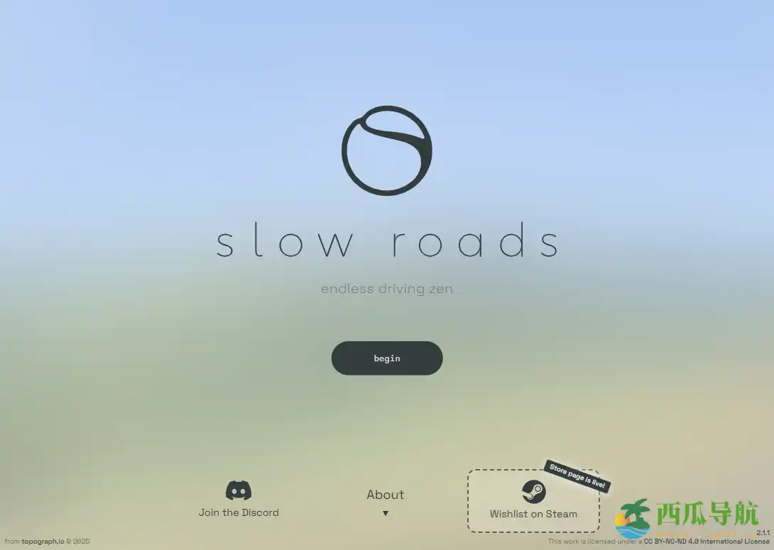 放松休闲在线驾驶游戏：slow roads
