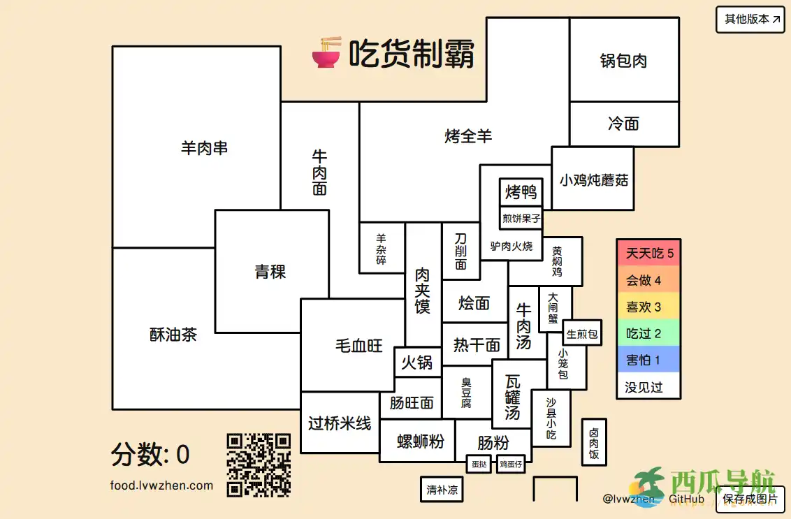 中国美食打卡与分享工具：吃货制霸生成器