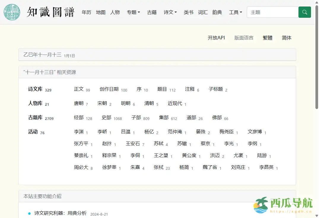 古籍知识检索与研究工具平台：知识图谱