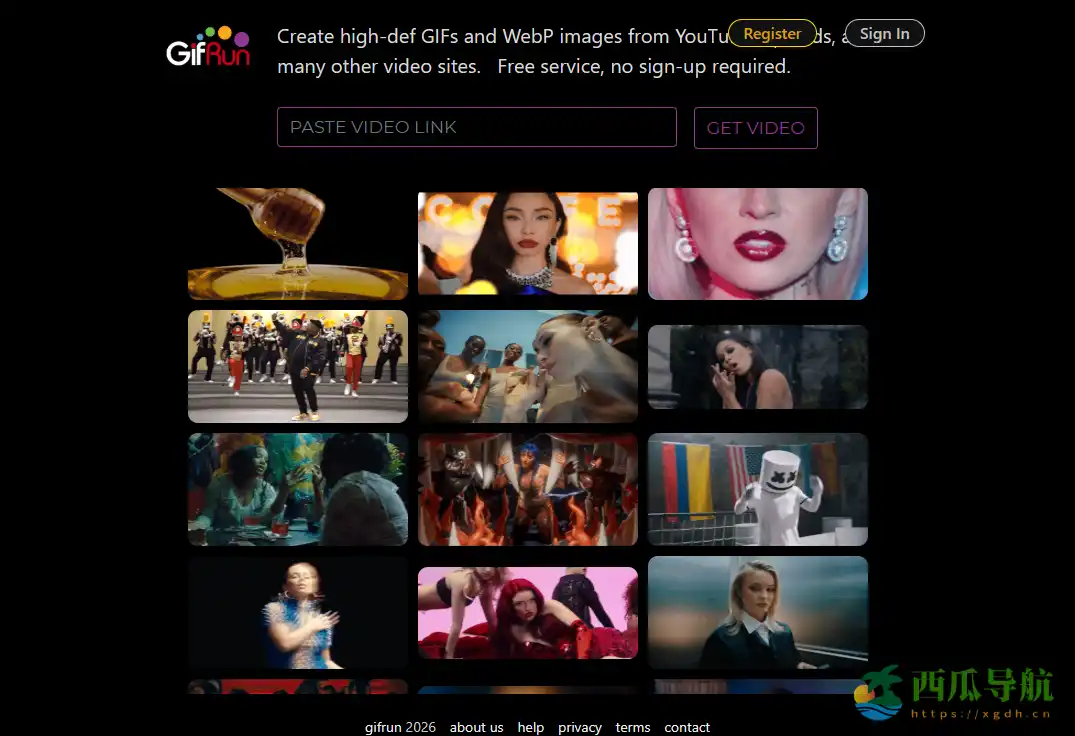 在线视频转 GIF/WebP 制作工具：GifRun