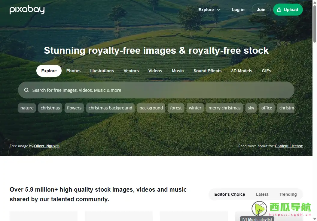 免费免版权音乐下载平台：Pixabay Music