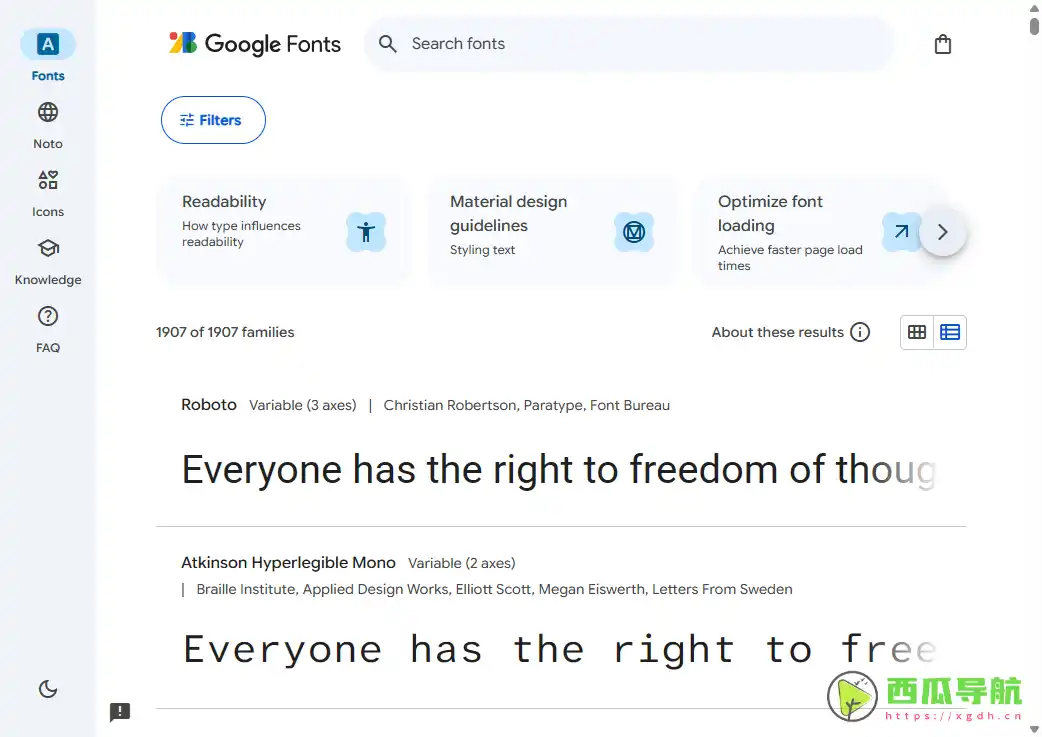 免费可商用字体与图标库：Google Fonts 提供多语言数字设计资源