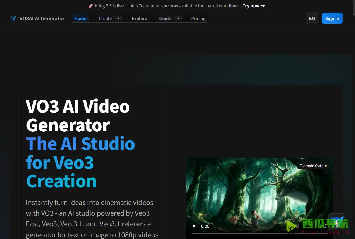 AI视频生成与音频集成工具：VO3 AI 简化创作流程