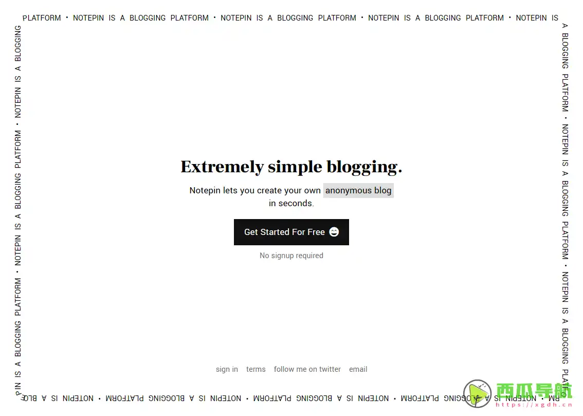 极简匿名博客创建工具：Notepin-极其简单的博客平台